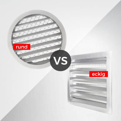 Wetterschutzgitter im Vergleich: rund vs. eckig - Wetterschutzgitter Lüftung: rund vs. eckig | LTH-Hanse
