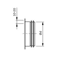 Bundkragen ohne Radius aus verzinktem Stahlblech – NW 63–1250, mit Doppellippendichtung Ø710