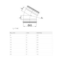 Bogen 30° mit Lippendichtung – verzinktes Lüftungsformteil für Wickelfalzrohrsysteme DN 80–250 DN160