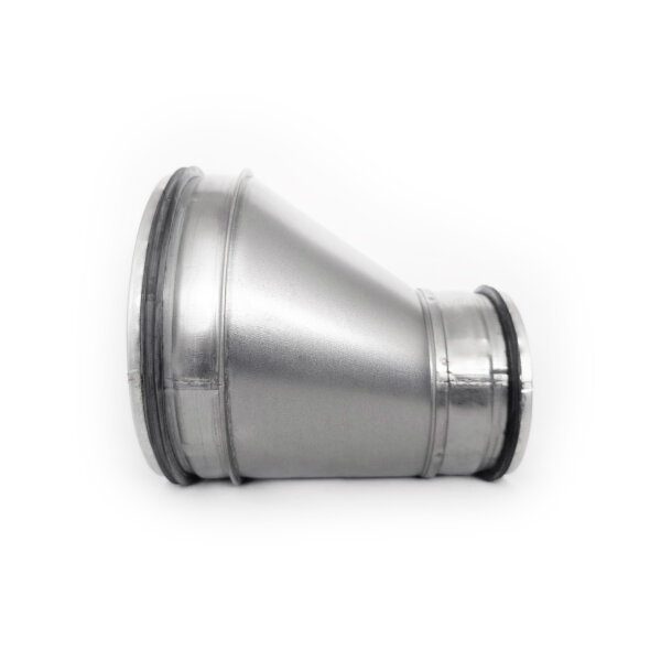 Exzenter-Reduzierstück mit EPDM-Dichtung für Wickelfalzrohre – asymmetrisch, verzinkter Stahl 125-100