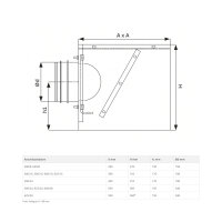 Dralldurchlass Deckendurchlass quadratisch – mit und ohne verstellbaren Luftlenklamellen, RAL 9010, verzinkt - Zuluft / Abluft 500/16 Abluft - ohne Lamellen