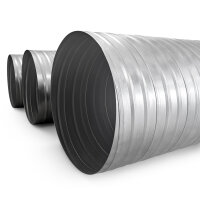 Wickelfalzrohr aus verzinktem Stahlblech - Lüftungsrohr – Ø 100–500 mm, verschiedene Längen Ø 200 mm 1200 mm