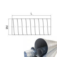 Wickelfalzrohr aus verzinktem Stahlblech - Lüftungsrohr – Ø 100–500 mm, verschiedene Längen Ø 400 mm 1000 mm
