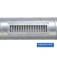 Zuluft-/Abluftgitter Lüftungsgitter für Wickelfalzrohr, verzinktes Stahlblech, Einzellamelle 625x75