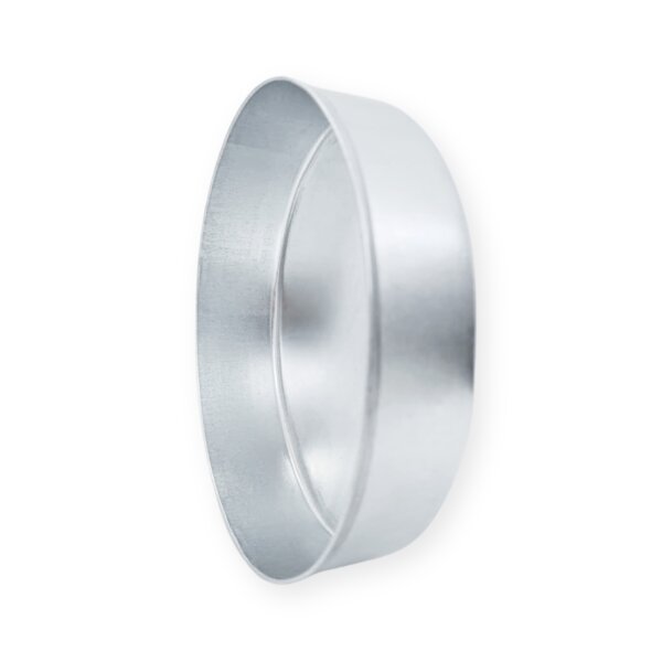 Enddeckel für Lüftungsformteile (passend über Formstücke), Muffenmaß, verzinktes Stahlblech Ø150