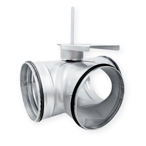 Bypassklappe mit Lippendichtung – Umstellklappe für Stellmotor, verzinktes Stahlblech NW 125