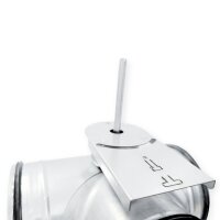 Bypassklappe mit Lippendichtung – Umstellklappe für Stellmotor, verzinktes Stahlblech NW 125