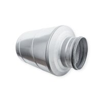 Rundschalldämpfer Länge 600 mm – Rohrschalldämpfer Lüftung, Schalldämpfer Spiralfalzrohr verzinkt, Mineralwolle Dämmung Lüftung Rundrohr Ø200