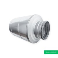 Rundschalldämpfer Länge 300 mm – Rohrschalldämpfer Lüftung, Schalldämpfer Spiralfalzrohr verzinkt, Mineralwolle Dämmung Lüftung Rundrohr Ø300
