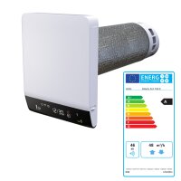 Breezy Eco 160-E – Dezentrales Lüftungsgerät mit elektrischem Heizregister (Nachheizung), EC-Motor und App-Steuerung (Smartphone-Steuerung)
