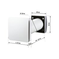 TwinFresh Atmo 160 – Dezentrales Lüftungsgerät mit Wärmerückgewinnung, Fernbedienung, Feuchtigkeitssensor und automatischen Verschlussklappen