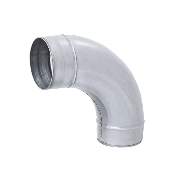 Bogen 90° gepresst, verzinkt, ohne Lippendichtung, DN100–250 mm Ø200