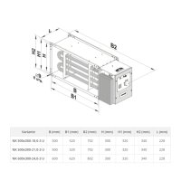 VENTS Elektro-Kanalheizregister NK U, mit integrierter Temperaturregelung, verzinkter Stahl, dreiphasig