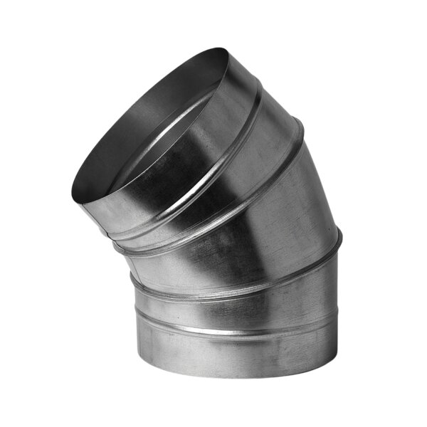 Segmentbogen 45° aus verzinktem Stahl – ohne Lippendichtung