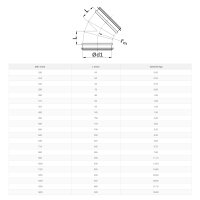 Segmentbogen 45° kurz – verzinkt, mit Lippendichtung (EPDM) Ø250