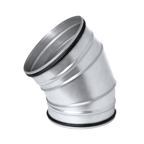 Segmentbogen 45° R=1D mit Lippendichtung – verzinkt – Bogen segmentiert Ø315