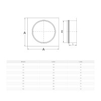Ansaugstutzen mit Lippendichtung auf Grundplatte – verzinkter Anschlussstutzen Ø200