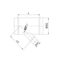 T-Stück 45° mit Dichtung – handgefertigtes verzinktes Formteil für Lüftungsrohre Ø315/Ø200