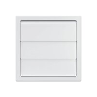 Lüftungsgitter 190x190 mm mit Schwerkraftlamellen für Ø 150-160 mm aus ASA-Kunststoff in Weiß