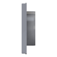Lüftungsgitter 150x150 mm mit Schwerkraftlamellen für Ø 100 mm aus ASA-Kunststoff in Grau