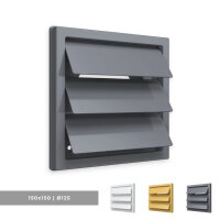 Lüftungsgitter 150x150 mm mit Schwerkraftlamellen...