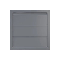 Lüftungsgitter 150x150 mm mit Schwerkraftlamellen für Ø 125 mm aus ASA-Kunststoff in Grau