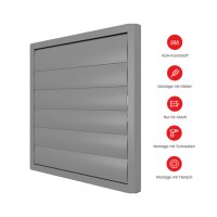 Lüftungsgitter 360x360 mm mit Schwerkraftlamellen...