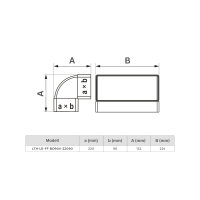 Flachkanal Bogen 90° vertikal 220x90 mm Kunststoff – Lüftung Winkel nach oben/unten