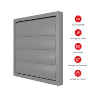 Lüftungsgitter 240x240 mm mit Schwerkraftlamellen...