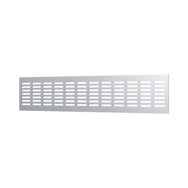 Lüftungsgitter Aluminium für Sockelleiste – Möbelgitter 480 x 100 mm / Silber