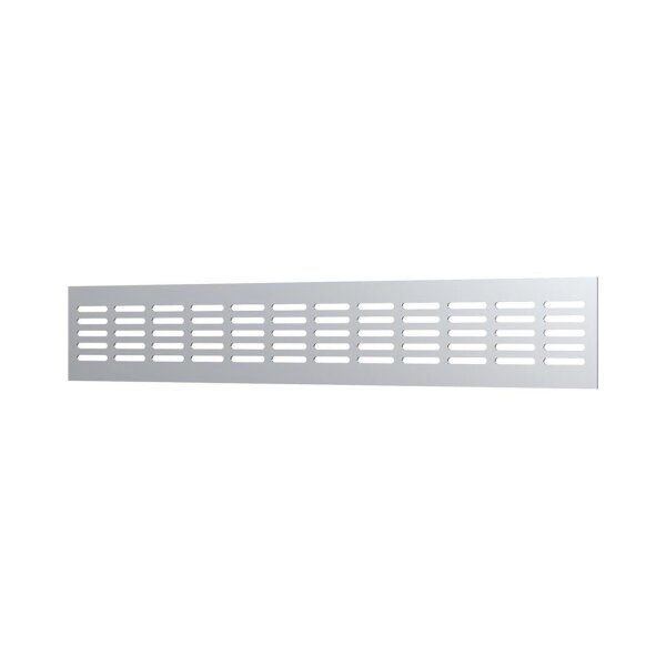 Lüftungsgitter Aluminium für Sockelleiste – Möbelgitter 480 x 80 mm / Silber