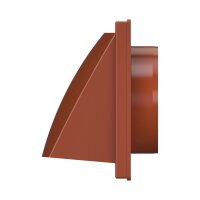 Zu- und Ablufthaube DN100 mit Rückstauklappe – Außenhaube aus ASA Kunststoff Grau oder Terracotta