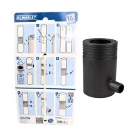 Regensammler DN 53–75 / DN 80–105 mit Filter, Überlaufstopp und Schlauchanschluss für Fallrohre Marley