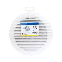 Rundes Lüftungsgitter mit Rohranschluss aus Kunststoff mit Fliegengaze Ø100 / Ø125 / Ø150 Marley