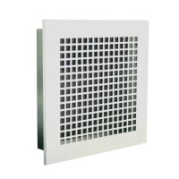 Marley Lüftungsgitter aus Metall mit Einbaurahmen und Fliegengaze – weiß, quadratisch