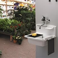 Marley Funktionsbecken MULTI 550 x 413 x 450 mm weiß mit Zubehör und Edelstahlreling