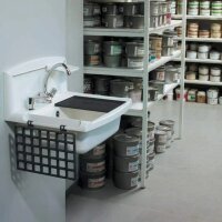 Marley Funktionsbecken MULTI 550 x 413 x 450 mm weiß mit Zubehör und Edelstahlreling