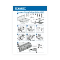 Marley Funktionsbecken MULTI 550 x 413 x 450 mm weiß mit Zubehör und Edelstahlreling