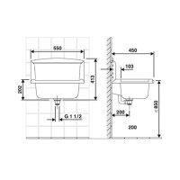 Marley Funktionsbecken MULTI 550 x 413 x 450 mm weiß mit Zubehör und Edelstahlreling