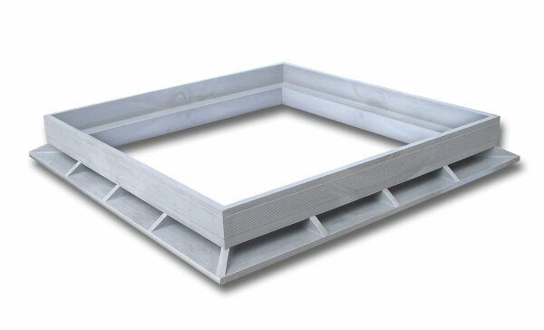 Rahmen für Schachtdeckel 200x200 / 300x300 mm PVC grau für Betonschächte