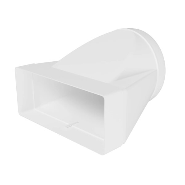 Exzentrischer Flachkanal Adapter 220x90 auf Ø150 mm Kunststoff – Übergang auf Rundrohr