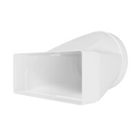 Exzentrischer Flachkanal Adapter 220x90 auf Ø150 mm Kunststoff – Übergang auf Rundrohr