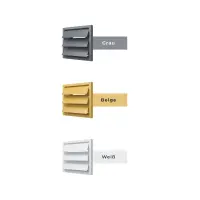 Lüftungsgitter 150x150 mm mit Schwerkraftlamellen für 110x55 mm aus ASA-Kunststoff – Weiß, Grau oder Beige