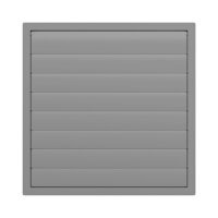 Lüftungsgitter 456x456 mm mit Schwerkraftlamellen für Ø 400 mm aus ASA-Kunststoff in Grau