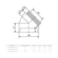 Lüftungsbogen 45° EPP mit Steckverbindung – Ø 125–200 mm – 15 mm (EPP-15-System)
