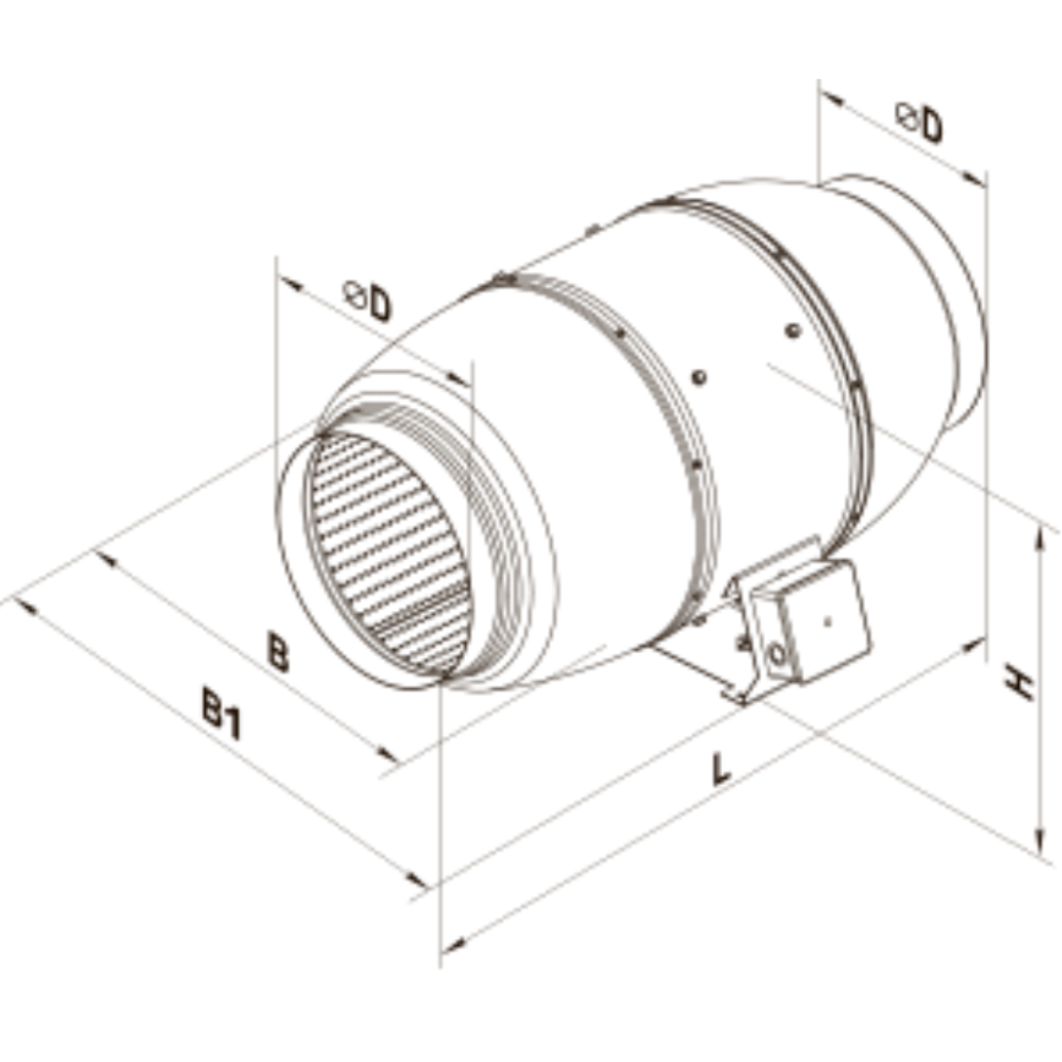 VENTS Elektro-Kanalheizregister NK U Abmessungen